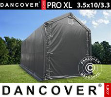 Tenda garage PRO XL 3,5x10x3,3x3,94m, PVC, Cinza