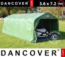 Tenda garage PRO 3,6x7,2x2,68m PVC, com lona chão, Verde/Cinza