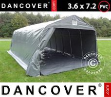 Tenda garage PRO 3,6x7,2x2,68m PVC, com lona chão, Cinza