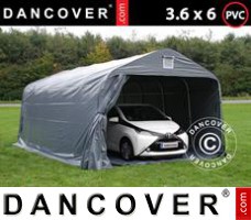 Tenda garage PRO 3,6x6x2,68m PVC, com lona chão, Cinza
