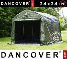 Tenda garage PRO 2,4x2,4x2m PE, com lona chão, Cinza