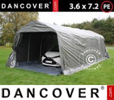 Tenda garage PRO 3,6x7,2x2,68m PE, com lona chão, Cinza
