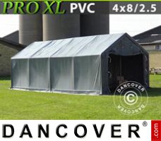 Tenda garage PRO 4x8x2,5x3,6m, PVC, Cinza