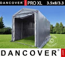 Tenda garage PRO XL 3,5x8x3,3x3,94m, PVC, Cinza