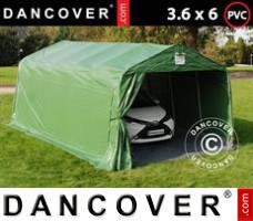Tenda garage PRO 3,6x6x2,68m PVC, com lona chão, Verde/Cinza