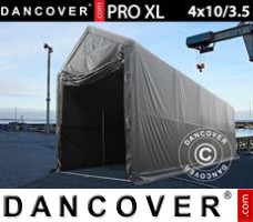Tenda garage PRO XL 4x10x3,5x4,59m, PVC, Cinza