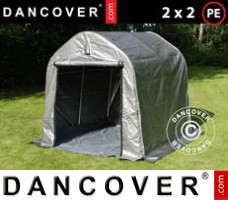 Tenda garage PRO 2x2x2m PE, com lona chão, Cinza